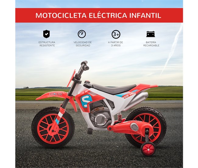Moto Eléctrica para Niños PP, Metal HOMCOM Azul