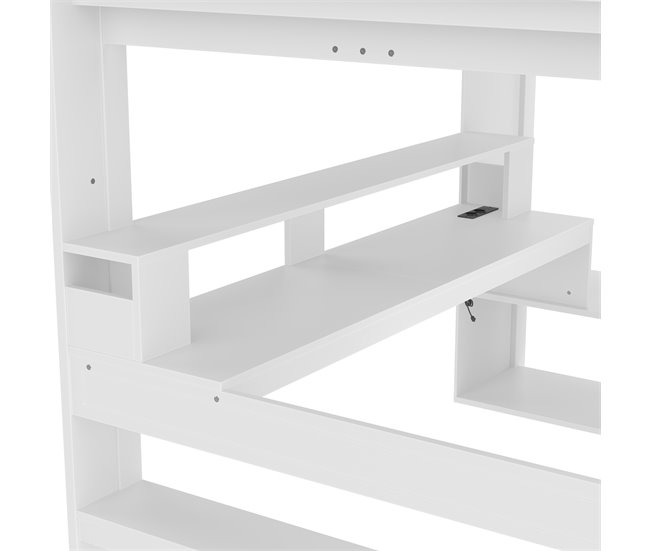 Cama alta para niños 153x218 Blanco