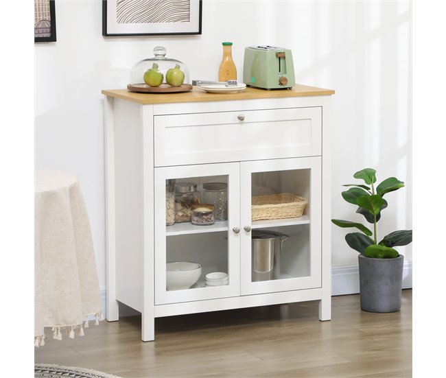 Alacena de Cocina MDF, Melamina de Madera HOMCOM, hogar - cocina Blanco