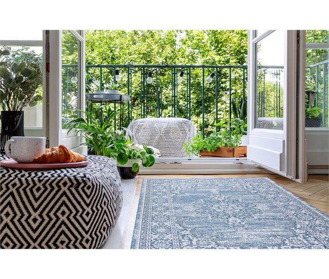 Alfombra de cuerda sisal LOFT 21213 Ornamento 60x110 Azul