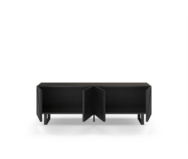 Mueble tv 161,2cm 4 puertas negro PETA Negro