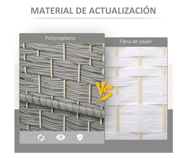 Biombo Polipropileno HOMCOM, hogar - decoración Gris