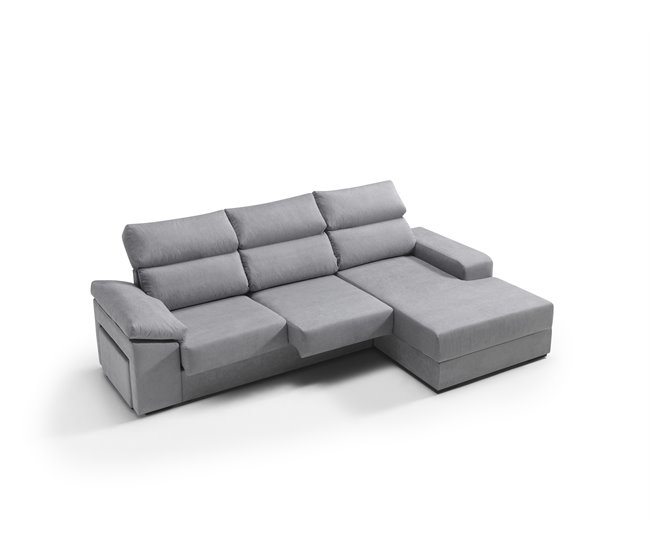 Chaise longue con arcón RUBIK Gris
