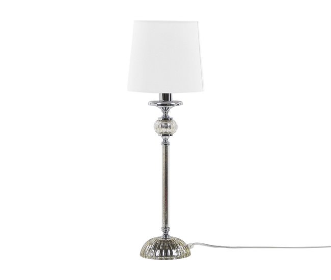 Beliani Lámpara de mesa KUBENA Blanco
