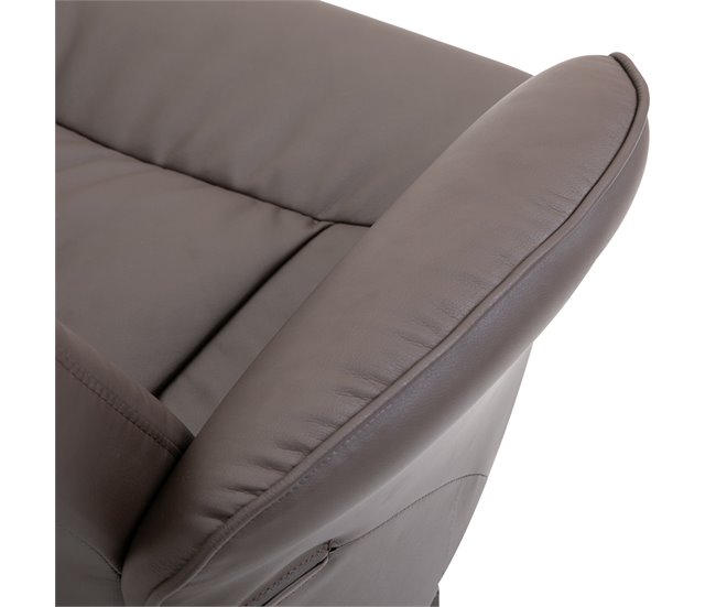 Sillón Reclinable Otomana Metal, PU, Espuma HOMCOM Marron
