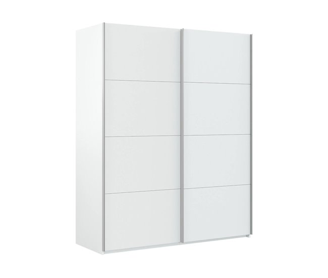 Armario 2 puertas efecto madera 150 Blanco Brillo