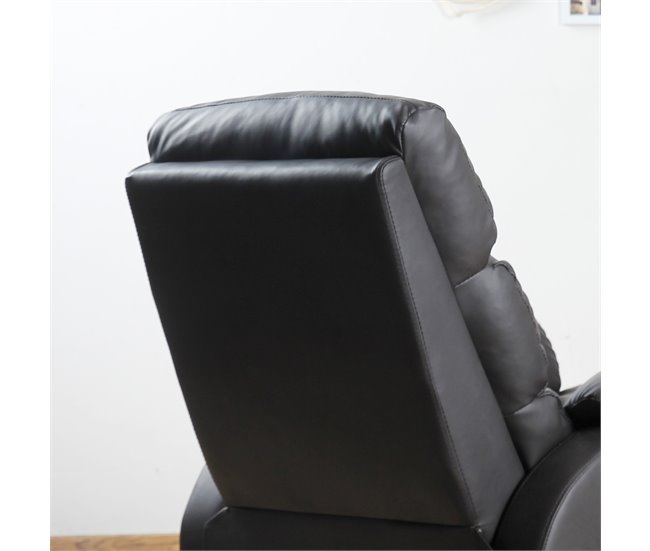 Sillón Reclinable Acero, MDF, PU y Espuma HOMCOM Marron