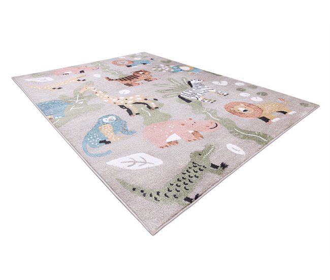 Alfombra FUN Africa para niños animales 80x150 Beige