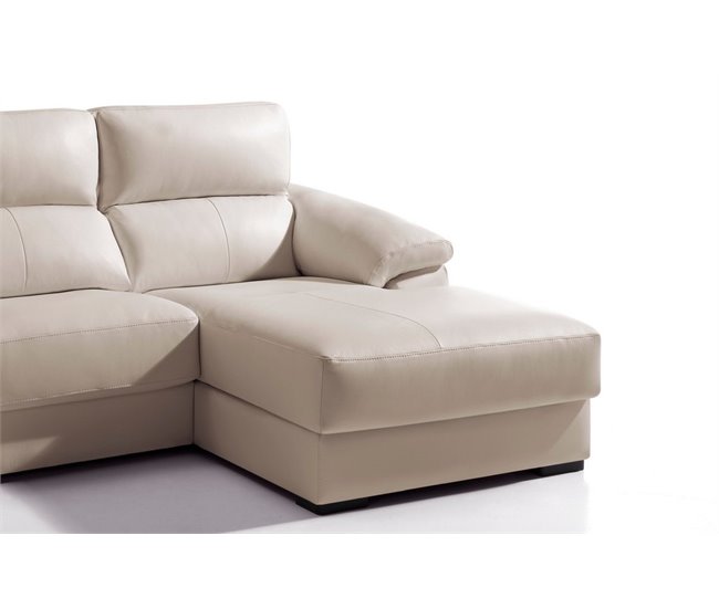Chaise longue piel WILLY Beige