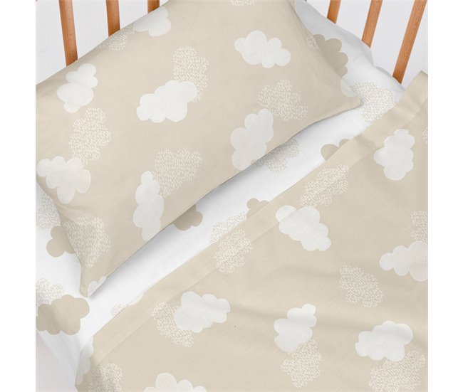 Clouds beige Juego de sábana cuna Beige