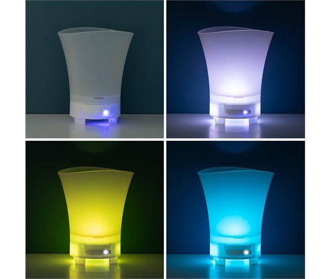 Cubitera LED con Altavoz Recargable Transparente