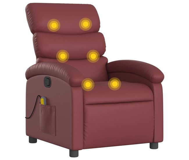 Sillón Reclinable De Masaje Granate
