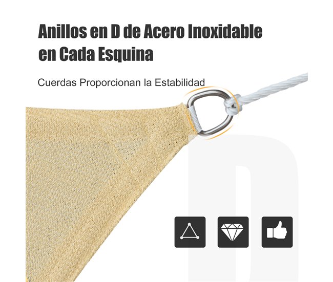Toldo Vela Cuadrado PE Outsunny 300x300 Marron