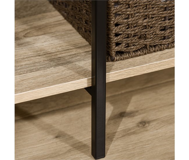 Perchero de Ropa Metal, Melamina de Madera HOMCOM Marron