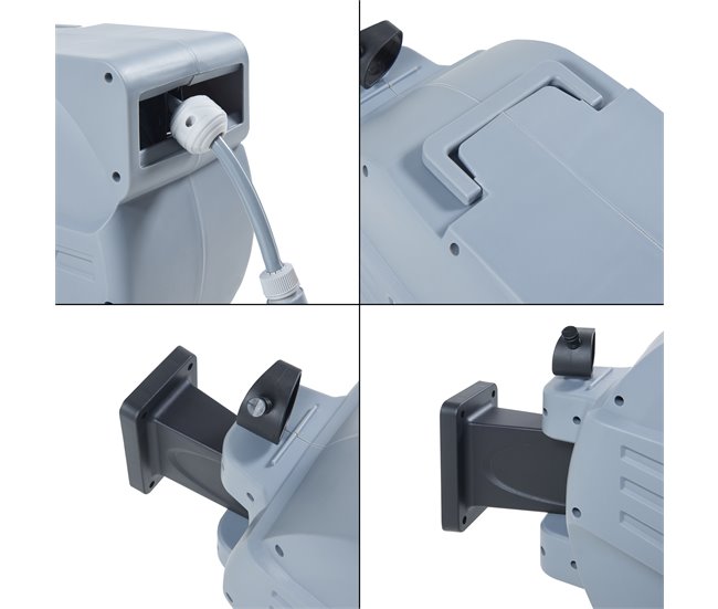 Enrollador de manguera de agua mural Amersfoort con manguera Gris