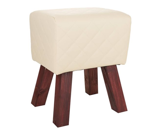 Taburete tapizado Beige