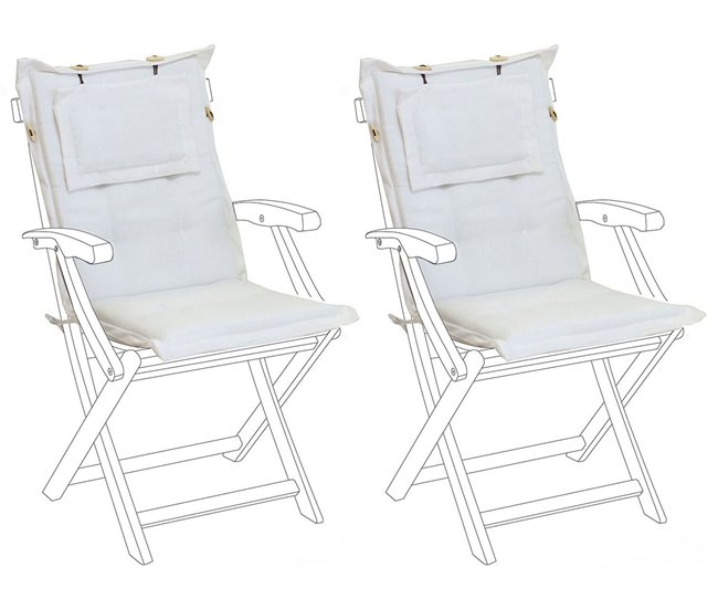 Beliani Cojín de asiento MAUI Blanco/ Beige
