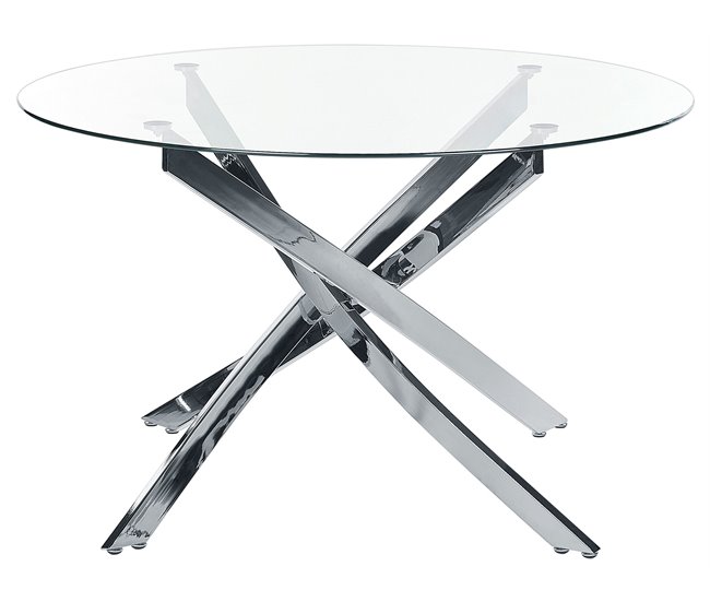 Beliani Mesa de comedor MARAMO 120x120 Dorado