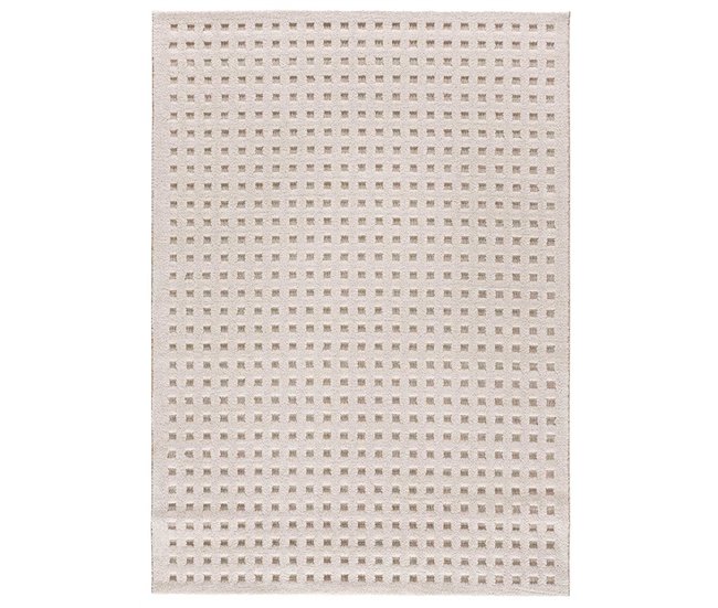 Alfombra diseño cuadros en relieve DIENA - ATTICGO 160x230 Blanco