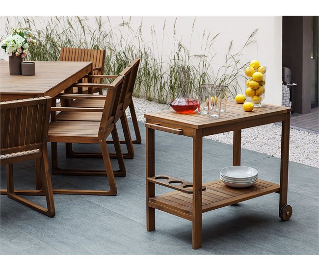 Beliani Conjunto de comedor SASSARI Madera Clara
