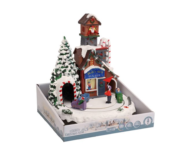 Escena de Navidad decorativa con movimiento y 10 LED Multicolor