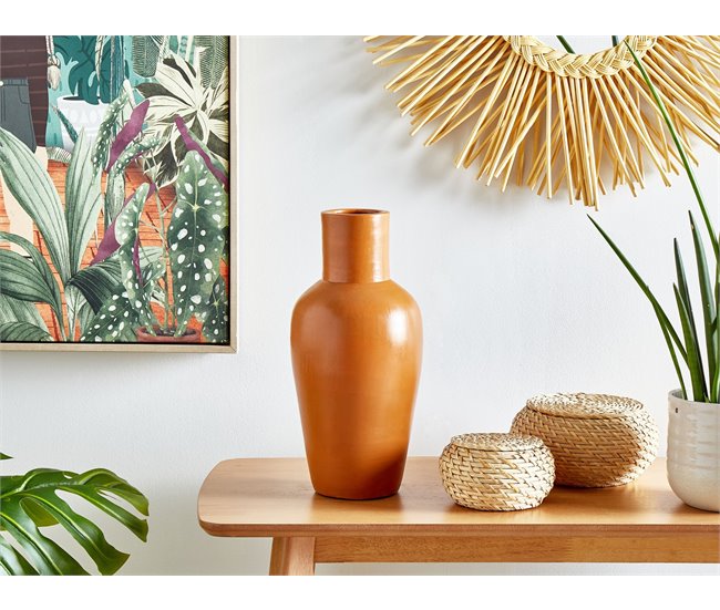 Beliani Jarrón decorativo KARFI Naranja
