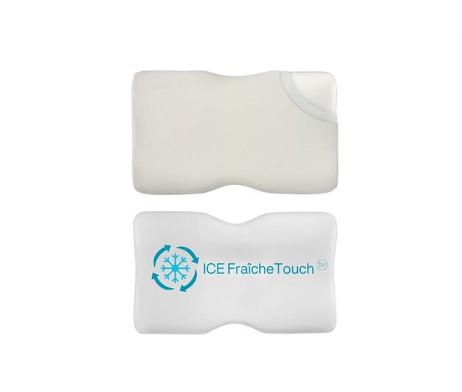 Almohada Ergonómica Cervical DUO con Funda Refrescante ICE Crudo
