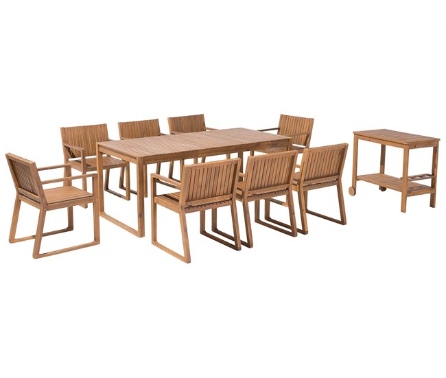 Beliani Conjunto de comedor SASSARI Madera Clara