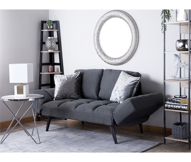 Beliani Sofá de 2 plazas Poliéster BREKKE Azul Marino