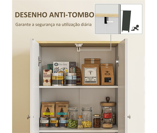 Alacena de Cocina Melamina de Madera, MDF HOMCOM, hogar - cocina Blanco