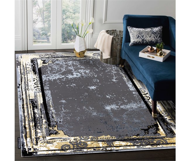 Alfombra DE LUXE moderna 628 Ornamento vintage - Structural 160x220 Gris