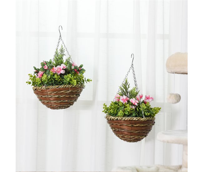 Planta Artificial PE, Mimbre, Espuma Outsunny, hogar - decoración Verde