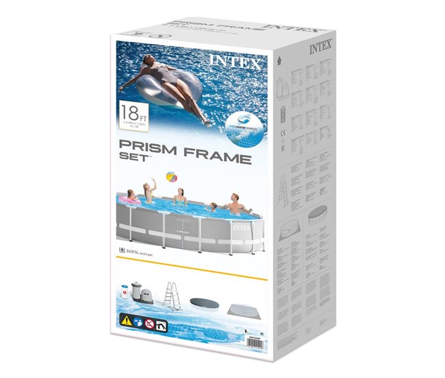 Piscina desmontable redonda intex gama prisma frame 549x122 cm con depuradora Gris