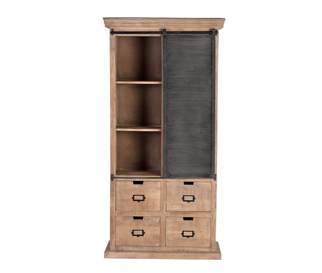 Estantería en madera de mango natural y detalles metal  .Giner y Colomer Marron