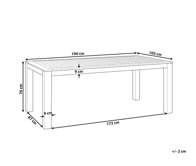Beliani Mesa de jardín MONSANO Marron
