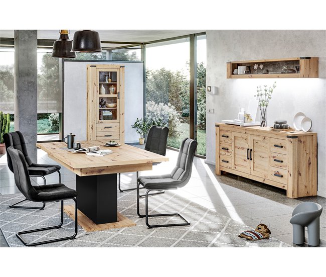 Mesa de comedor extensible COLUMBUS Roble Artisan