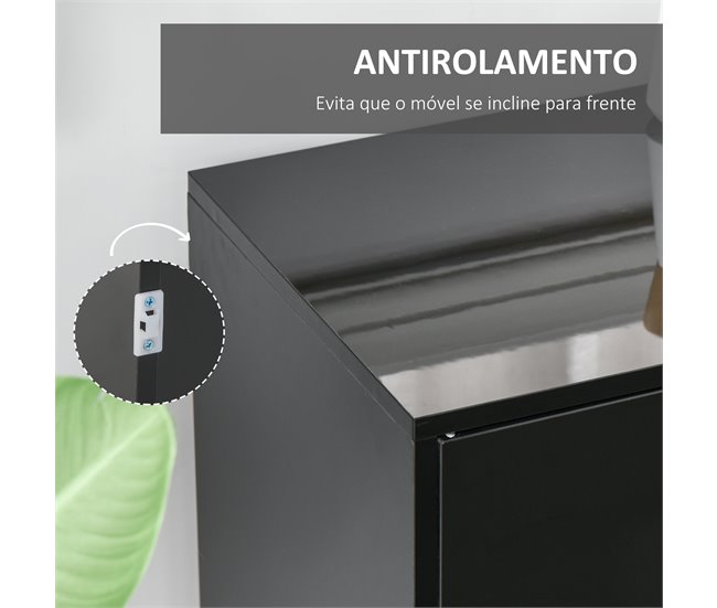 Aparador de Salón Melamina de Madera HOMCOM Negro