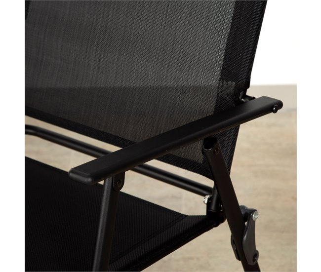 Aktive Pack 2 sillas plegables de jardín slim con reposabrazos Negro