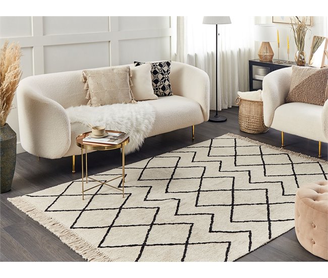 Beliani Alfombra de pelo corto ELDES 160x230 Beige