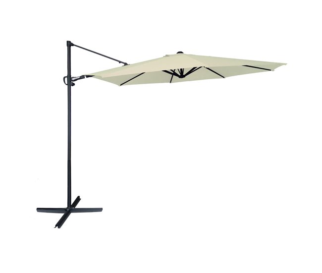 Parasol excéntrico roma Aktive Garden Ø300 cm crema mástil aluminio Crema