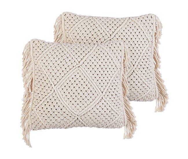 Beliani Cojín decorativo BESHAM 45x45 Beige