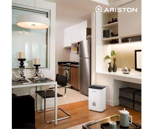 Deshumidificador, Ariston, Deos 21S, 21 litros,Vertical u Horizontal, Clase Energetica B Blanco/ Negro