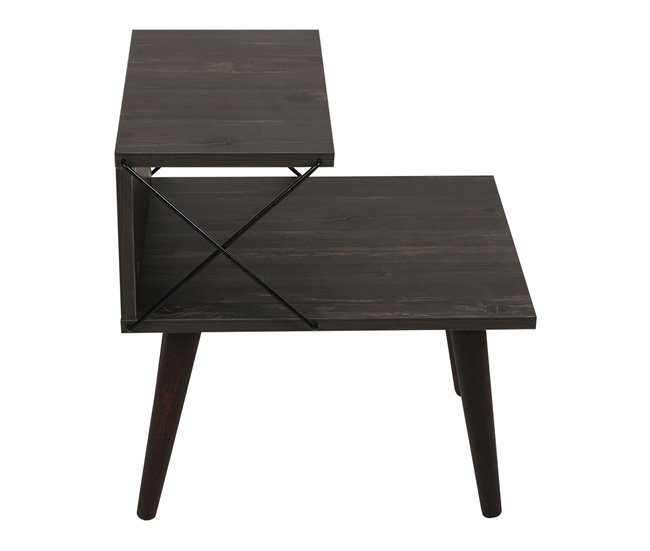 Mesa auxiliar Bergen con estante aglomerado haya [en.casa] 55x50 Antracita