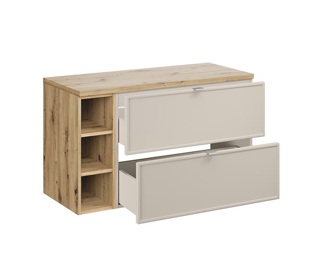Mueble bajo lavabo 3 compartimientos Alba 100 Beige
