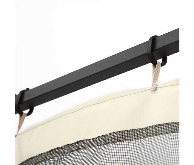 4 Paneles Laterales de Mosquitera para Carpa Poliéster, Nylon 352x0 Negro