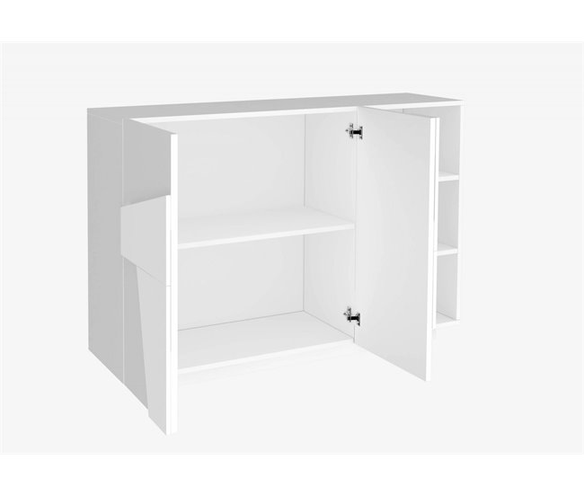 Aparador efecto madera 121 Blanco Brillo