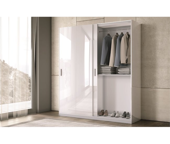 Armario ATENZA puertas correderas 200x238cm blanco Blanco