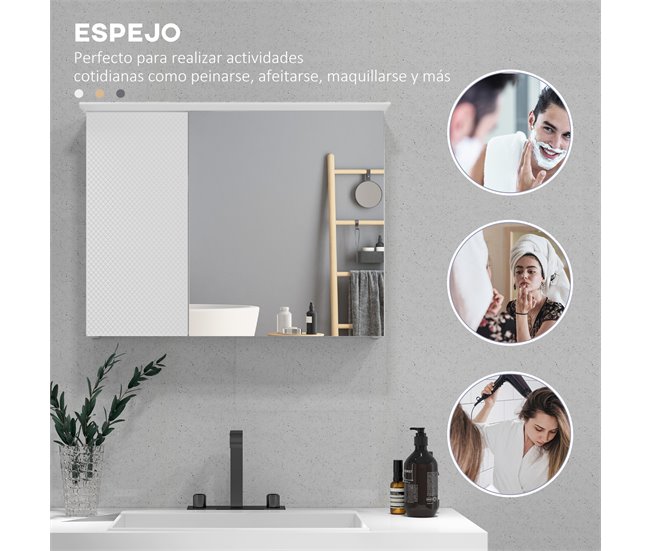 Armario de Baño MDF HOMCOM, hogar - baño Blanco