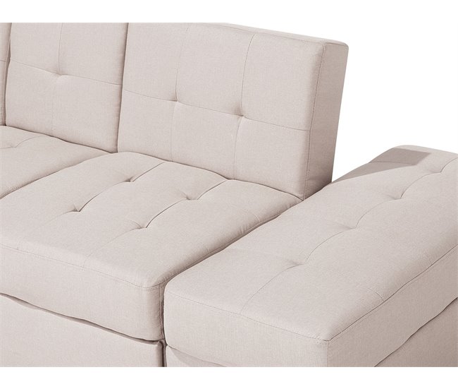Beliani Sofá de 3 plazas Poliéster FALSTER Beige