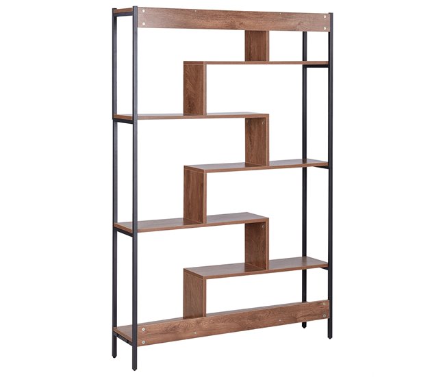 Estantería de 6 baldas LED de madera DAVEN Marron